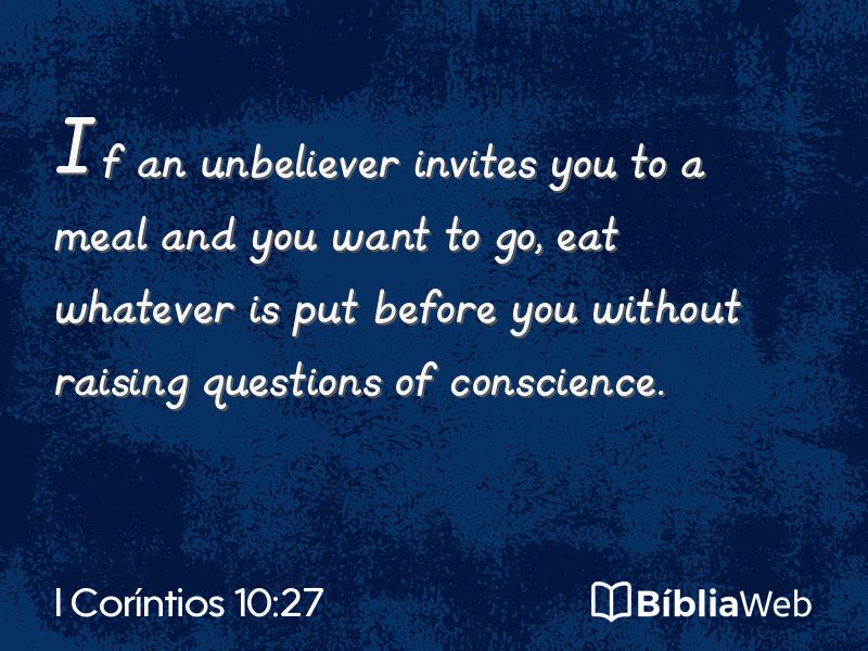 I Coríntios 10:27 em imagem para compartilhar