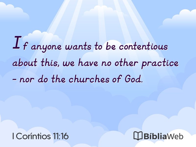 I Coríntios 11:16 em imagem para compartilhar