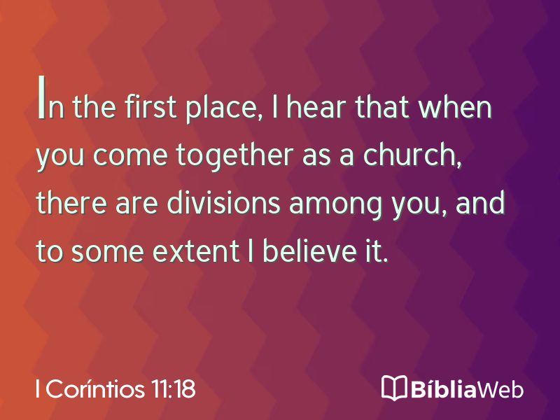 I Coríntios 11:18 em imagem para compartilhar