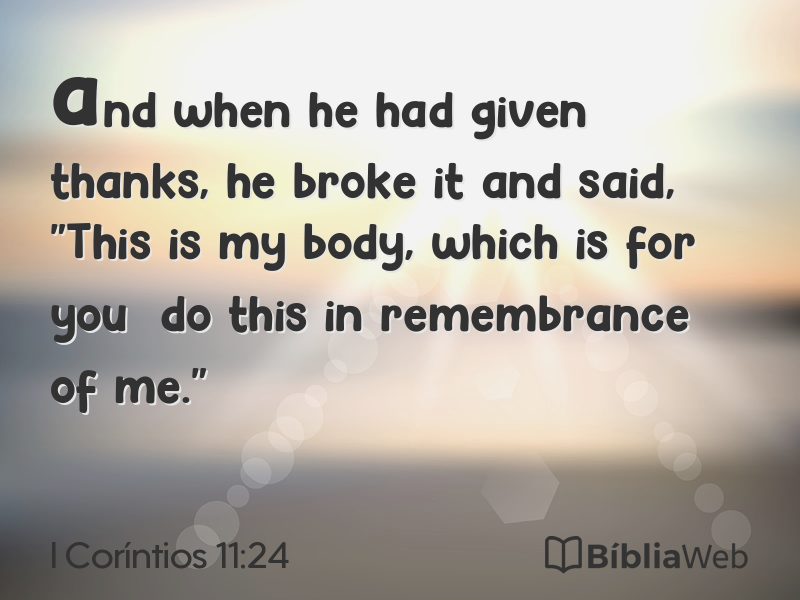 I Coríntios 11:24 em imagem para compartilhar