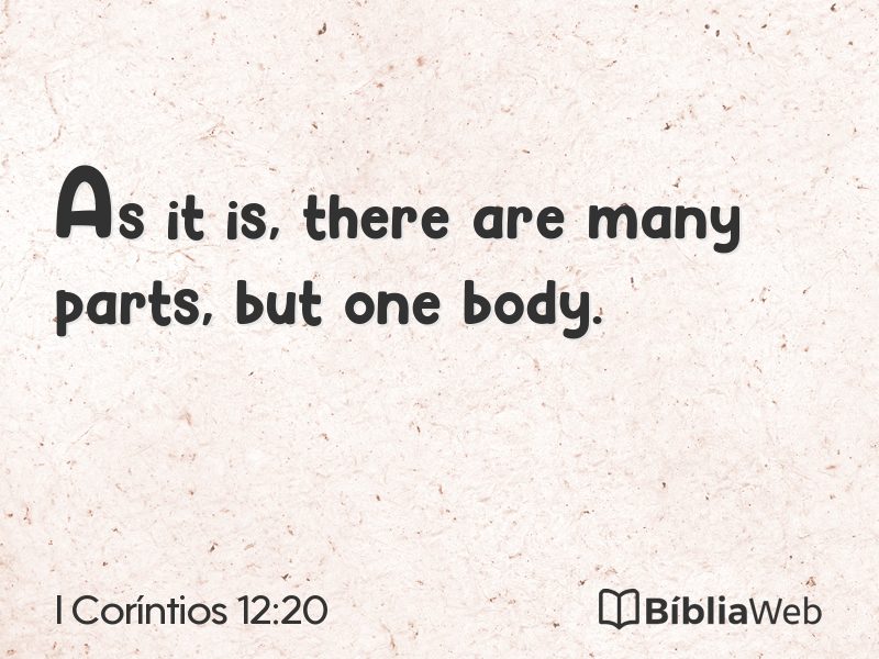 I Coríntios 12:20 em imagem para compartilhar