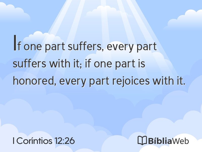 I Coríntios 12:26 em imagem para compartilhar