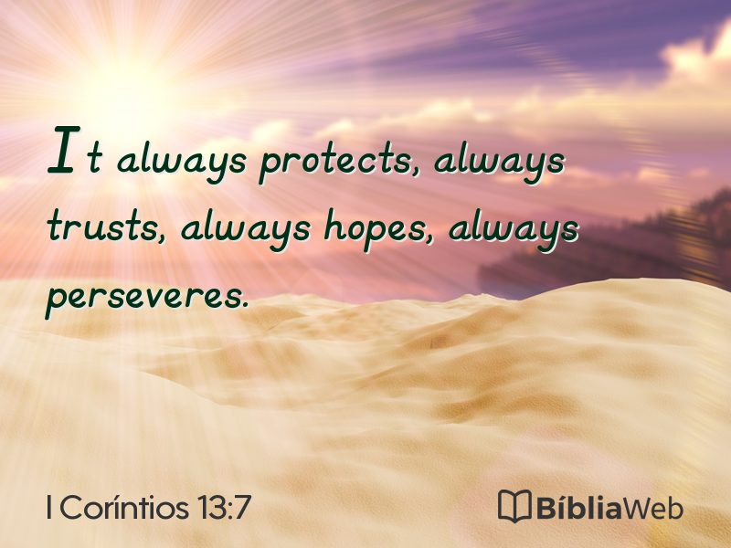 I Coríntios 13:7 em imagem para compartilhar