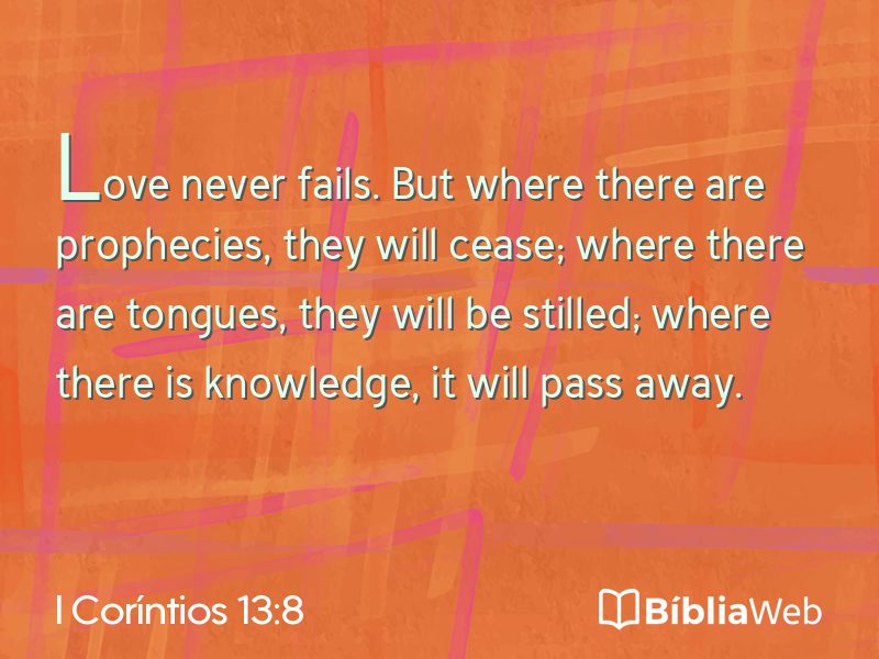 I Coríntios 13:8 em imagem para compartilhar