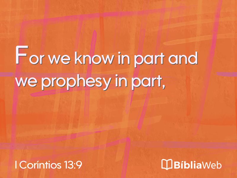 I Coríntios 13:9 em imagem para compartilhar