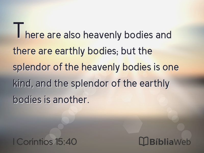 I Coríntios 15:40 em imagem para compartilhar