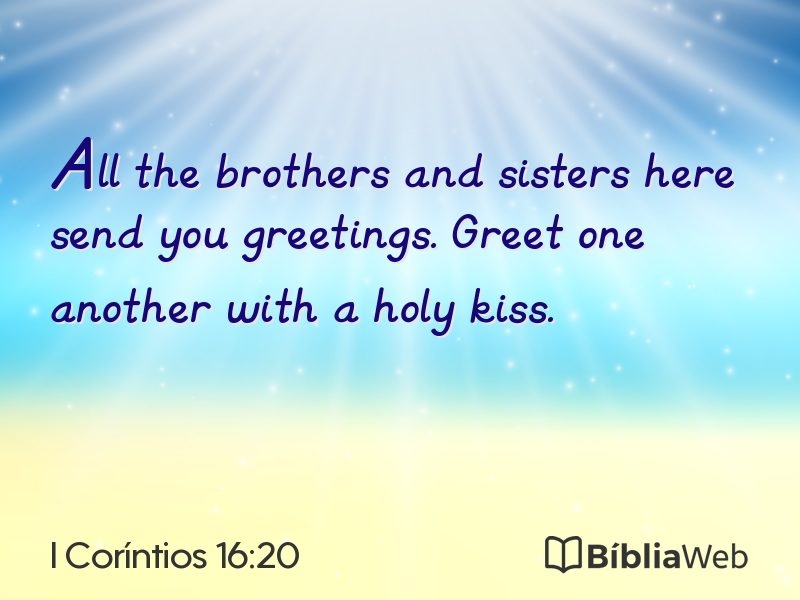 I Coríntios 16:20 em imagem para compartilhar