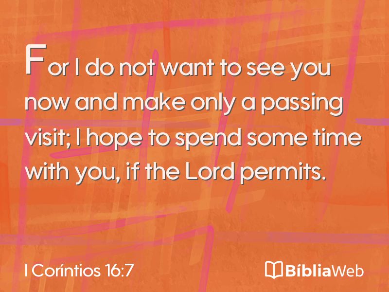 I Coríntios 16:7 em imagem para compartilhar