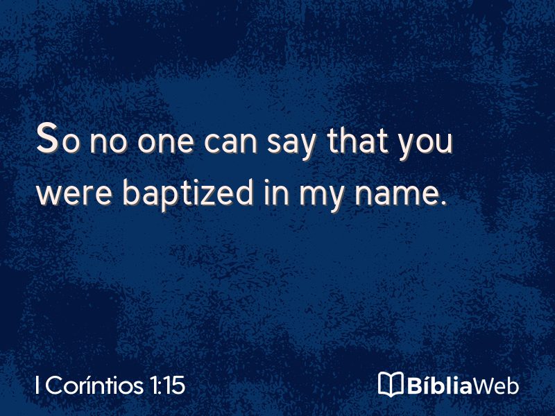I Coríntios 1:15 em imagem para compartilhar