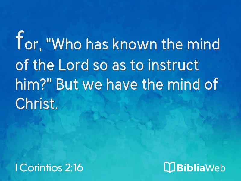 I Coríntios 2:16 em imagem para compartilhar