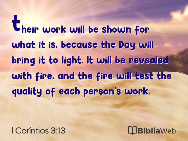I Coríntios 3:13 em imagem para compartilhar