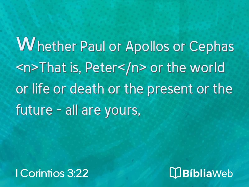 I Coríntios 3:22 em imagem para compartilhar