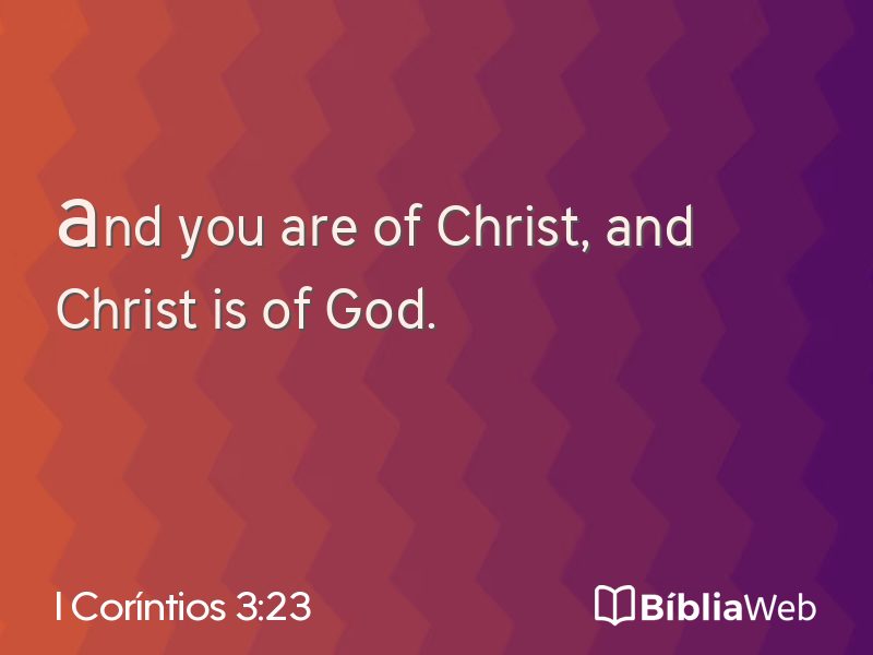 I Coríntios 3:23 em imagem para compartilhar