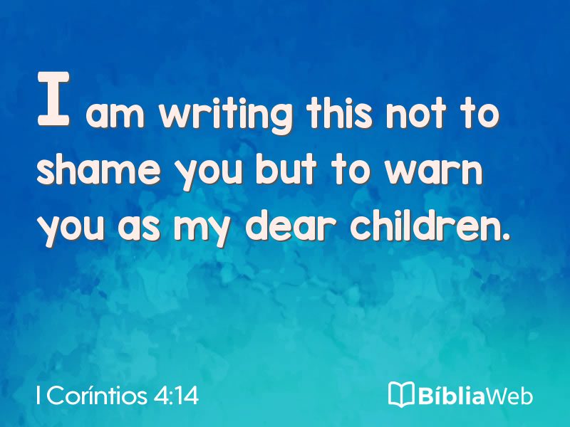 I Coríntios 4:14 em imagem para compartilhar