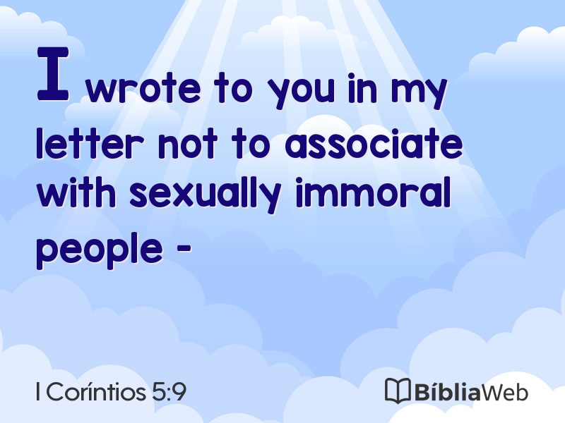 I Coríntios 5:9 em imagem para compartilhar