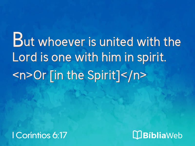 I Coríntios 6:17 em imagem para compartilhar