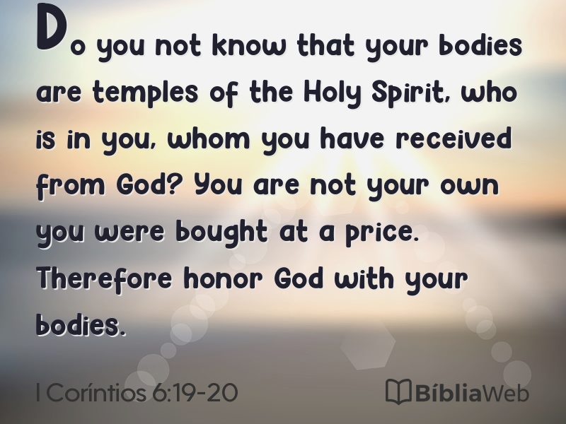 I Coríntios 6:19-20 em imagem para compartilhar