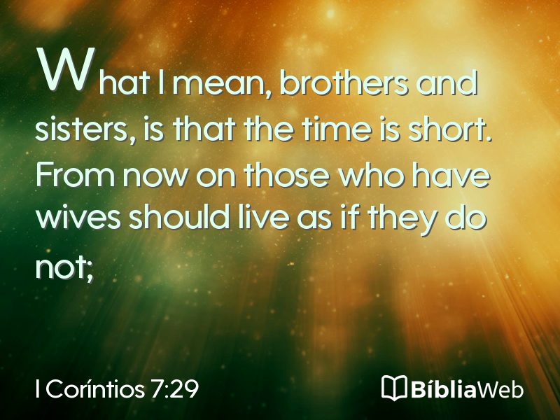 I Coríntios 7:29 em imagem para compartilhar