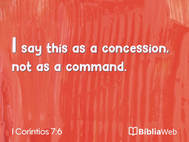 I Coríntios 7:6 em imagem para compartilhar