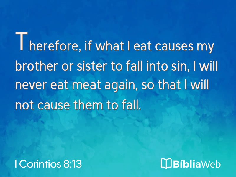 I Coríntios 8:13 em imagem para compartilhar