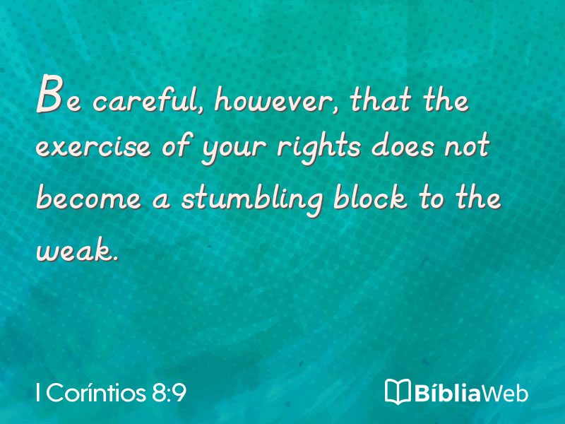 I Coríntios 8:9 em imagem para compartilhar