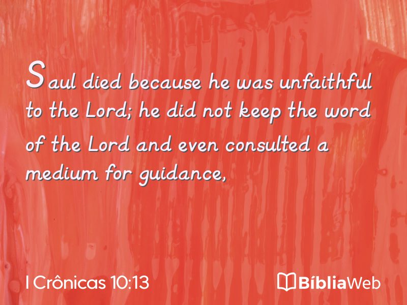 I Crônicas 10:13 em imagem para compartilhar