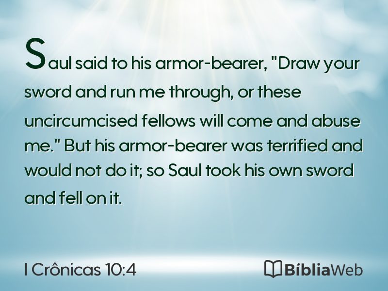 I Crônicas 10:4 em imagem para compartilhar