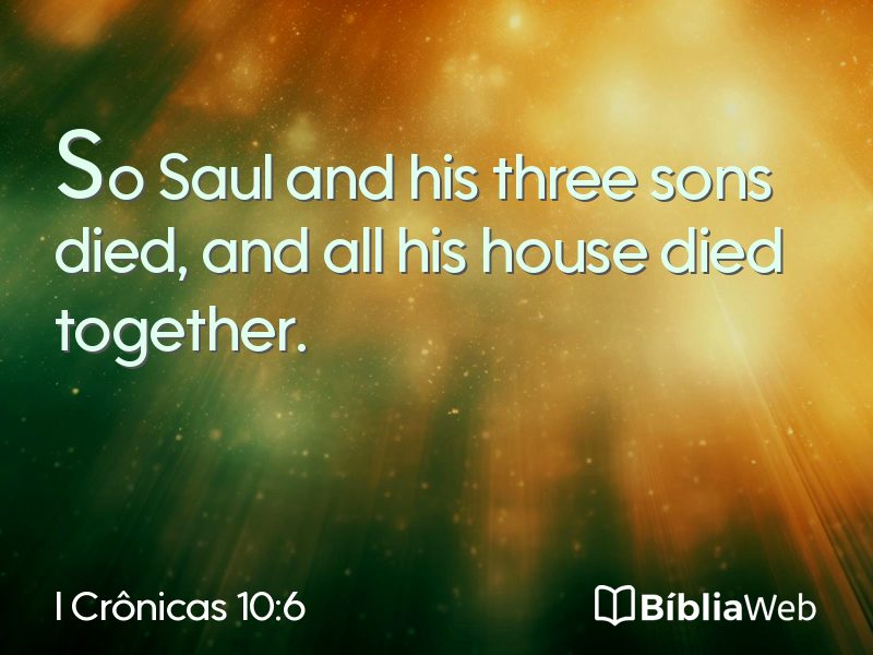 I Crônicas 10:6 em imagem para compartilhar