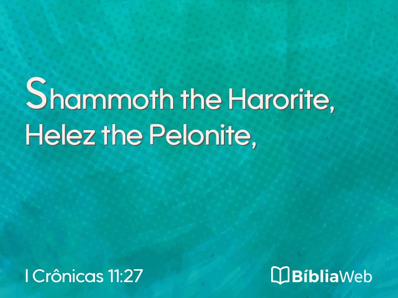 I Crônicas 11:27 em imagem para compartilhar