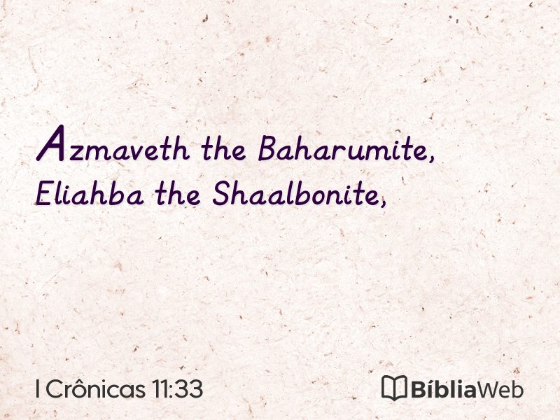 I Crônicas 11:33 em imagem para compartilhar