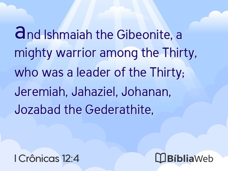 I Crônicas 12:4 em imagem para compartilhar