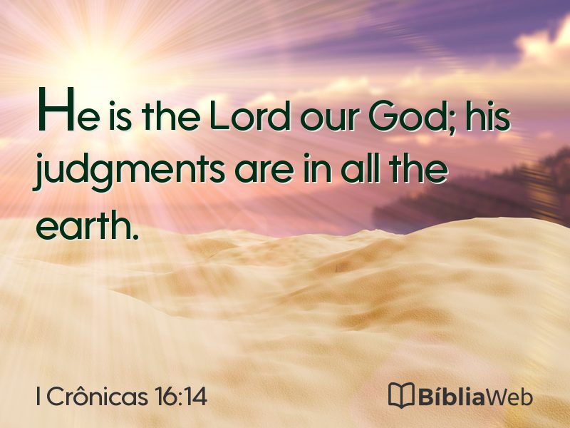 I Crônicas 16:14 em imagem para compartilhar