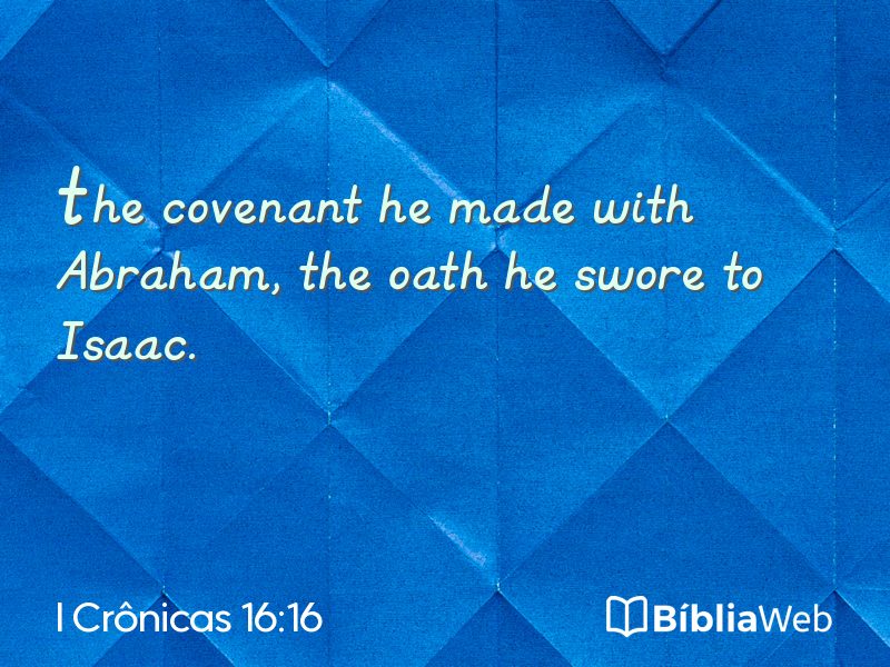 I Crônicas 16:16 em imagem para compartilhar