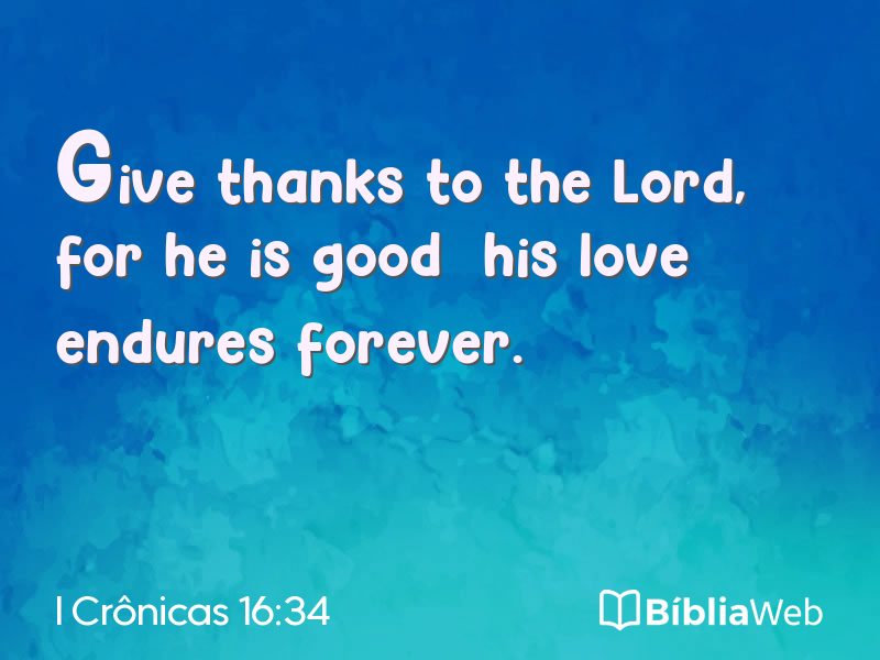 I Crônicas 16:34 em imagem para compartilhar