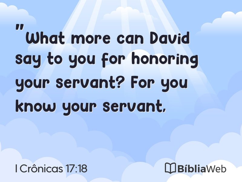 I Crônicas 17:18 em imagem para compartilhar