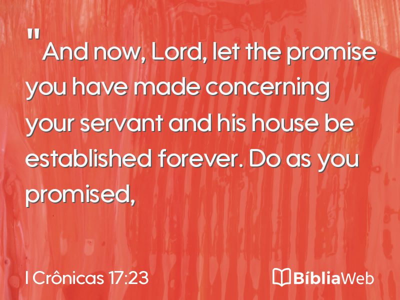 I Crônicas 17:23 em imagem para compartilhar