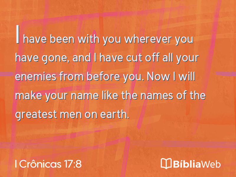 I Crônicas 17:8 em imagem para compartilhar