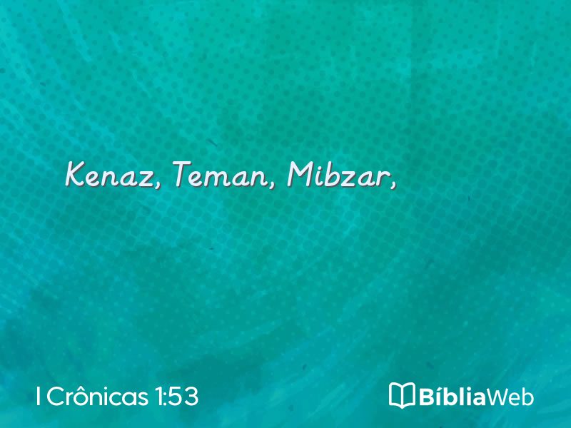 I Crônicas 1:53 em imagem para compartilhar