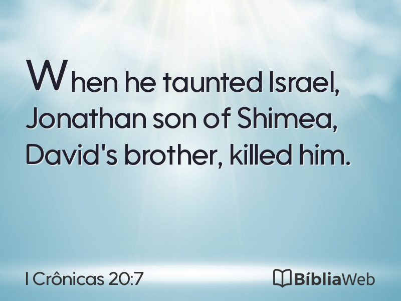 I Crônicas 20:7 em imagem para compartilhar