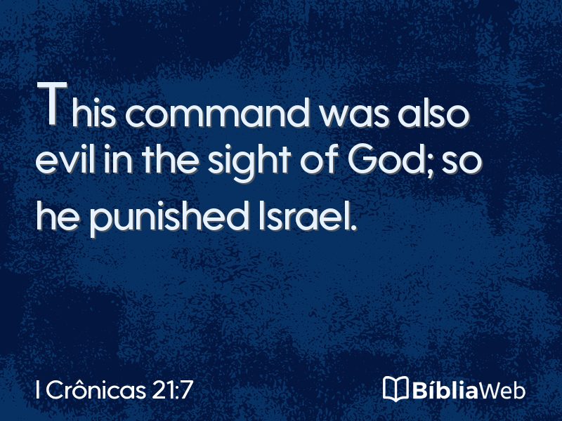 I Crônicas 21:7 em imagem para compartilhar