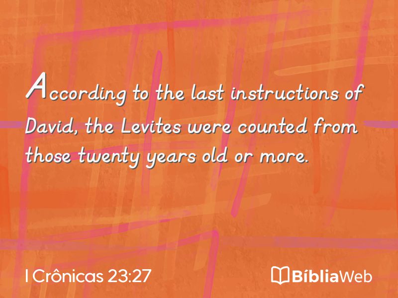 I Crônicas 23:27 em imagem para compartilhar