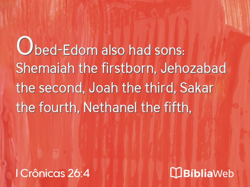 I Crônicas 26:4 em imagem para compartilhar