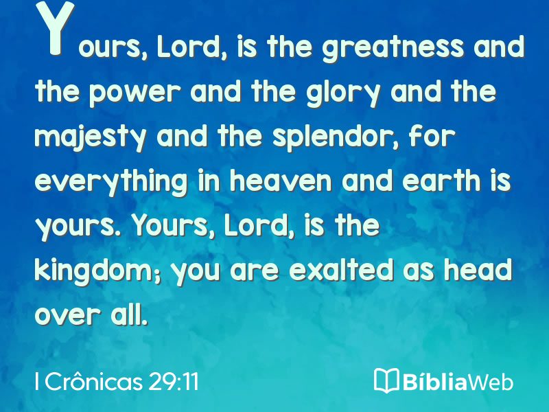 I Crônicas 29:11 em imagem para compartilhar