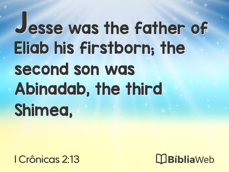 I Crônicas 2:13 em imagem para compartilhar