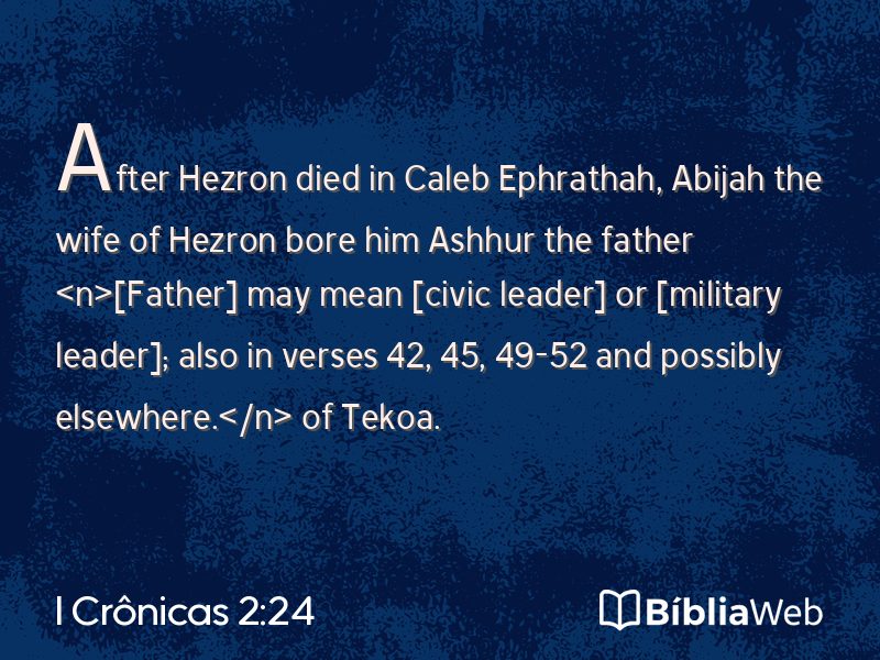 I Crônicas 2:24 em imagem para compartilhar
