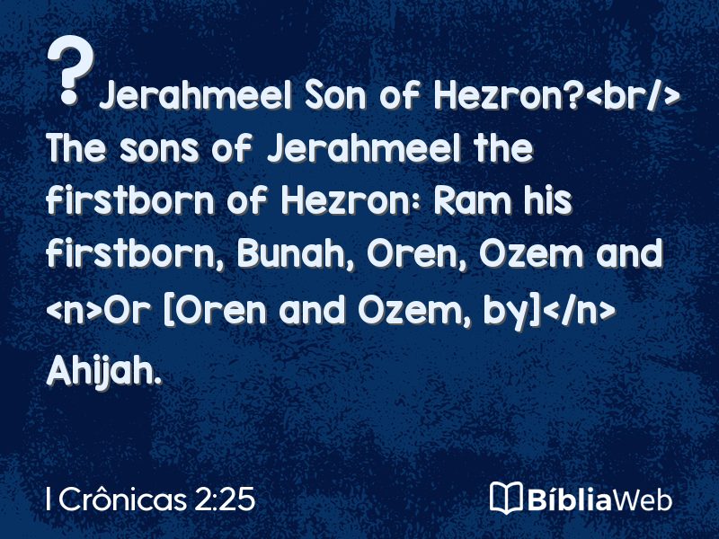 I Crônicas 2:25 em imagem para compartilhar