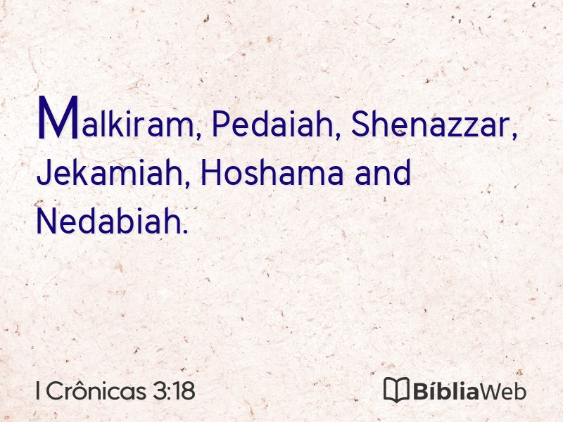 I Crônicas 3:18 em imagem para compartilhar