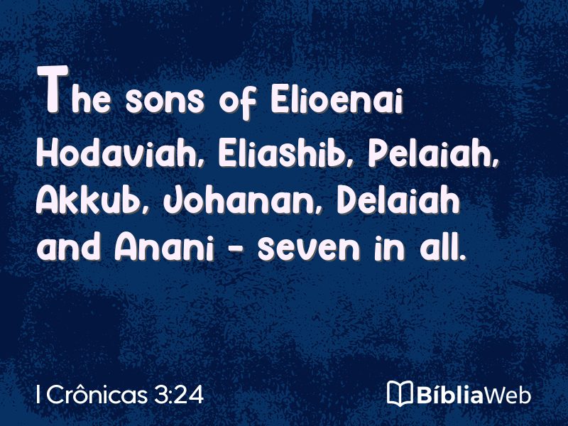 I Crônicas 3:24 em imagem para compartilhar