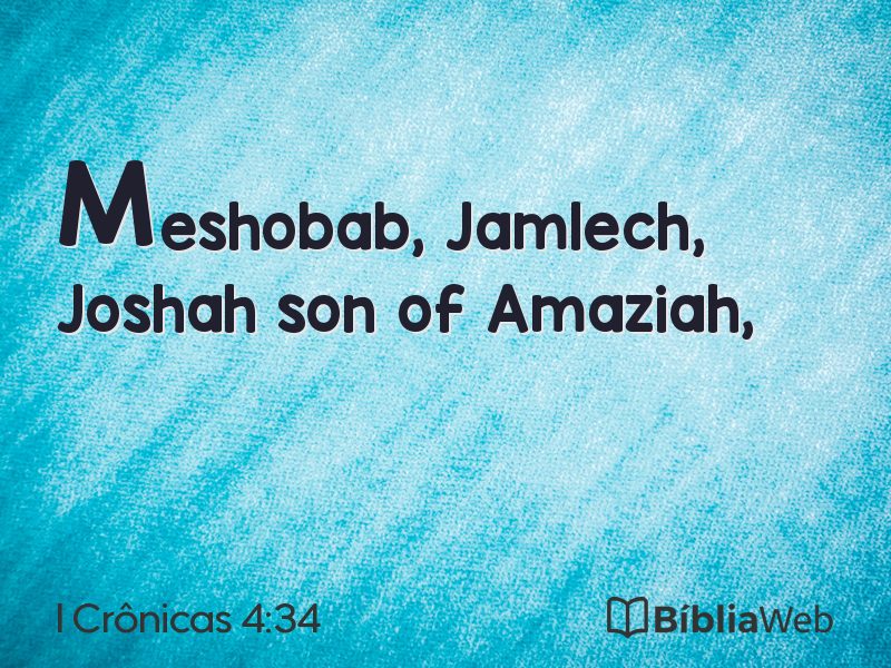 I Crônicas 4:34 em imagem para compartilhar