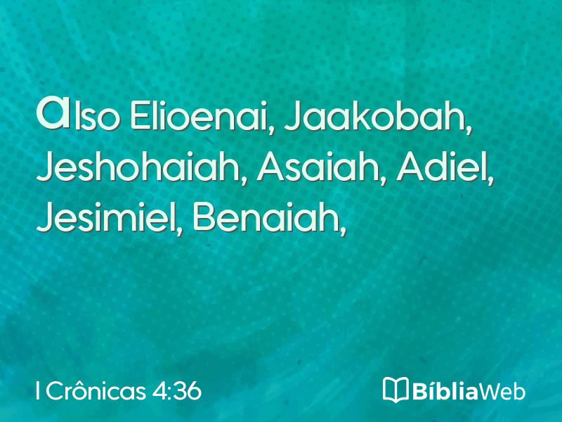 I Crônicas 4:36 em imagem para compartilhar